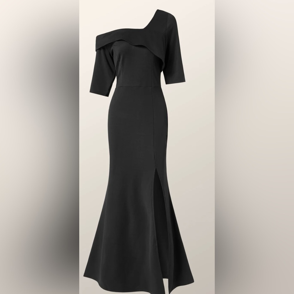 STYLEWE Regular fit elegant evening black maxi dress wedding
